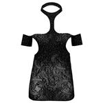 لباس خواب زنانه ماییلدا مدل نگین دار فانتزی کد 4860-7185 رنگ مشکی