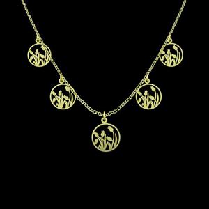گردنبند طلا 18 عیار زنانه مدوپد مدل گل کد RNA12988