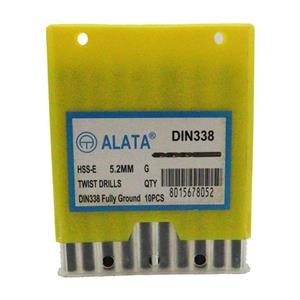 مته آهن آلاتا مدل YP-HSS-E-DIN338-05.2MM سایز 5.2 میلی متر مجموعه 10عددی