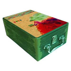 جعبه هدیه مدل چمدان چوبی طرح بهاری کد WS707