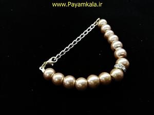 دستبند مروارید اصل طرح 01 عسلی