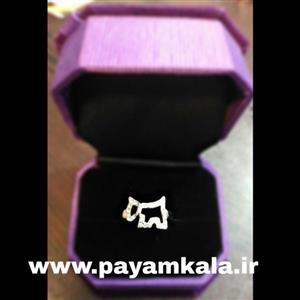انگشتر تیتانیوم طرح بز نگین دار زیبا