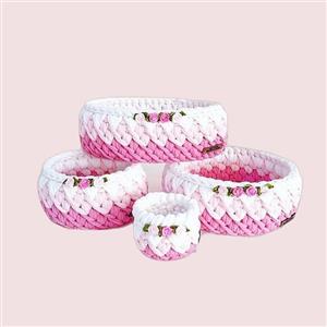 سبد قلاب بافی تریکو کد 01 مجموعه 4 عددی