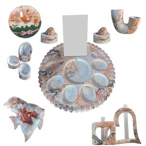 مجموعه ظروف هفت سین 15 پارچه مدل ماربل پتینه طرح مروارید مجتمع کد 24920