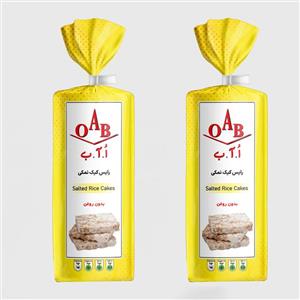 رایس کیک نمکی بدون روغن  اُ آ ب - 100 گرم بسته 2 عددی