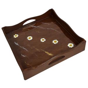 سینی چوبی مدل گل بابونه