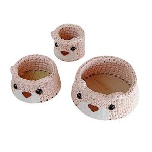سبد قلاب بافی تریکو طرح خرسی کد 07 مجموعه 3 عددی