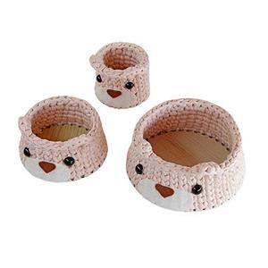 سبد قلاب بافی تریکو طرح خرسی کد 07 مجموعه 3 عددی