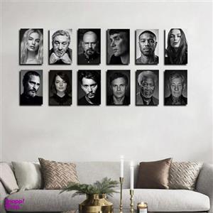 تابلو شاسی بکلیت طرح مشاهیر سینمای جهان مدل SH-1782 مجموعه 12 عددی