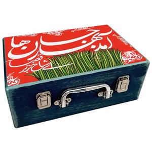 جعبه هدیه مدل چمدان چوبی طرح نوروز ایرانی کد WS686