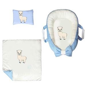 سرویس خواب سه تکه نوزاد ناریکو مدل گارد محافظ دار طرح لاما کد 0375
