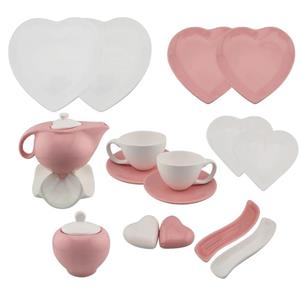 سرویس صبحانه خوری 19 پارچه مدل قلب دو رنگ کد 1-01