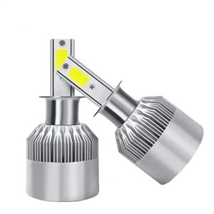 لامپ هدلایت خودرو مدل C6 با پایه H1 رنگ مهتابی بسته دو عددی