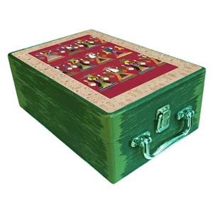 جعبه هدیه مدل چمدان چوبی طرح بهاری کد WS703
