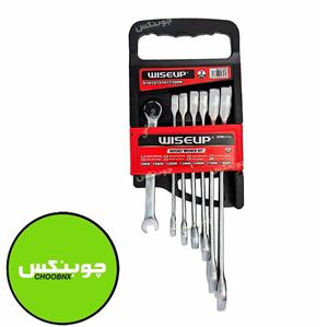 آچار یکسر تخت و یکسر رینگی ثابت وایزآپ مدل 31301 مجموعه 7 عددی