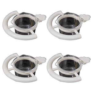 دانخوری مدل تخم مرغی کریستال مجموعه 4 عددی