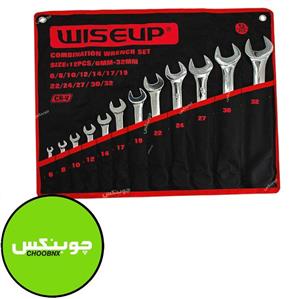 آچار یکسر تخت و یکسر رینگی وایزآپ مدل 30604 مجموعه 12 عددی