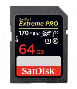 کارت حافظه SanDisk 64GB Extreme SDXC UHS-I Card C10 U3 4K 