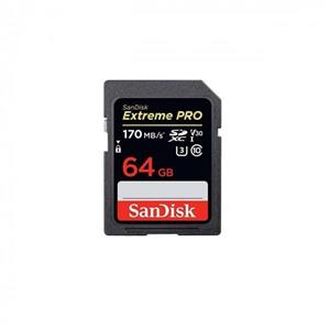 کارت حافظه SDXC سن دیسک مدل Extreme Pro V30 کلاس 10 استاندارد UHS-I U3 سرعت 170mbps ظرفیت 64 گیگابایت کارت حافظه SanDisk 64GB Extreme SDXC UHS-I Card C10 U3 4K