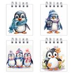 دفترچه یادداشت 50 برگ طرح پنگوئن های بانمک کد hc512 مجموعه 4 عددی