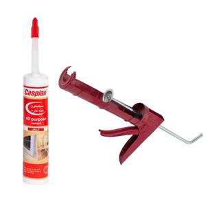 چسب آکواریوم کاسپین مدل شفاف آنتی باکتریال حجم 330 میلی لیتر به همراه دستگاه چسب