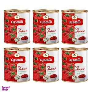 کنسرو رب گوجه فرنگی شهدین - 800 گرم بسته 6 عددی