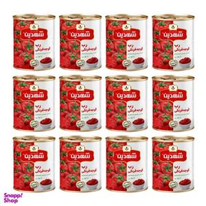 کنسرو رب گوجه فرنگی شهدین - 800 گرم بسته 12 عددی