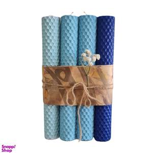 شمع بیزوکس مدل موم زنبور عسل کد 001 بسته 4 عددی