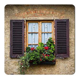 مگنت طرح پنجره چوبی و شمعدانی ها کد wmg2710