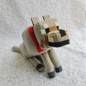 عروسک طرح شخصیت گرگ ماینکرافت مدل Minecraft Wolf کد MYC01 طول 32 سانتی‌متر