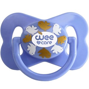 پستانک ارتودنسی وی کر مدل دربدار دسته دار مات چاپدار پروانه ای سایز 12  ماه کد P126