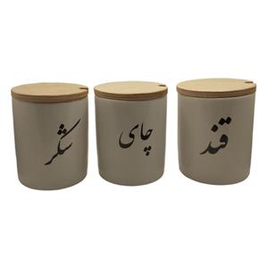 بانکه مدل سرامیکی طرح قند و شکر و چای کد 05 مجموعه 3 عددی