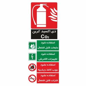 تابلو ایمنی ایمن ساین طرح کپسول آتش نشانی  co2 کد 517