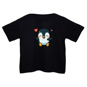 کراپ‌تی شرت آستین کوتاه زنانه مدل پنگوئن کد 2 