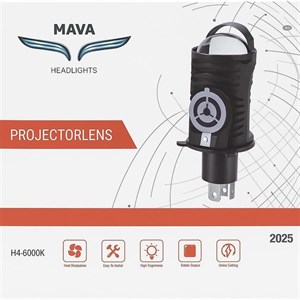 لامپ هدلایت خودرو مدل H4 لنز دار بسته دو عددی