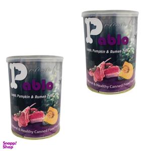 کنسرو سگ پابلو مدل گوشت بره و سیرابی و کدو تنبل وزن 800 گرم بسته 2 عددی