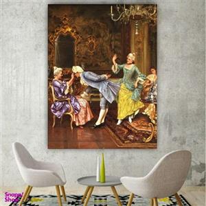 تابلو بوم طرح مخمل مدل نقاشی کلاسیک فرانسوی کد BK1392