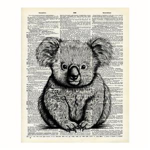 پوستر مدل هنر لغت با چاپ خرس کوالا 