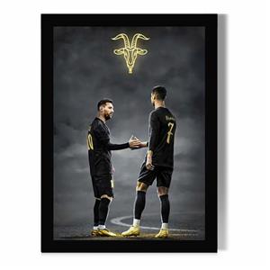 تابلو مدل دیواری طرح رونالدو و مسی Ronaldo and Messi کد FD497