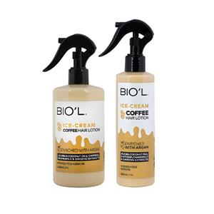 لوسیون مو بیول مدل coffee حجم 250 میلی لیتر به همراه لوسیون مو بیول مدل coffee حجم 400 میلی لیتر