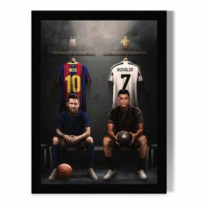 تابلو مدل دیواری طرح رونالدو و مسی Ronaldo and Messi کد FD487