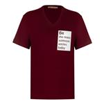 تی شرت آستین کوتاه زنانه پاتن جامه مدل نخی 131631020298690 رنگ زرشکی