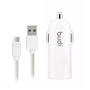 شارژر فندکی بودی مدل M8J062M به همراه کابل تبدیل microUSB Budi Car Charger with Cable 