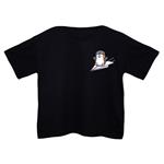 کراپ‌تی شرت آستین کوتاه زنانه مدل پنگوئن کارتونی رنگ مشکی
