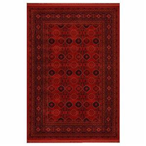فرش ماشینی بزرگمهر طرح بلوچی کد78001 زمینه لاکی