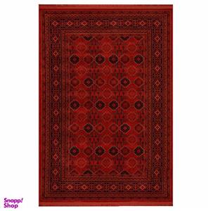فرش ماشینی بزرگمهر طرح بلوچی کد78001 زمینه لاکی