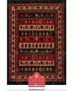 فرش ماشینی بزرگمهر طرح بلوچی کد78001 زمینه لاکی