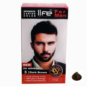 کیت رنگ مو لایف شماره 3 حجم 50 میلی لیتر رنگ قهوه ای تیره