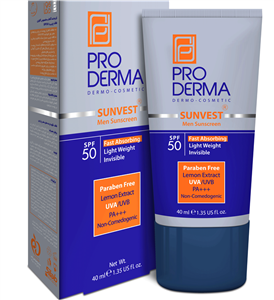 کرم ضد آفتاب پرودرما با SPF50 مخصوص آقایان – Pro Derma Proderma Oil Free Sunscreen Spf50 40ml