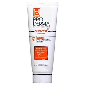 کرم ضد آفتاب پرودرما با SPF50 فاقد چربی Pro Derma بژ روشن 